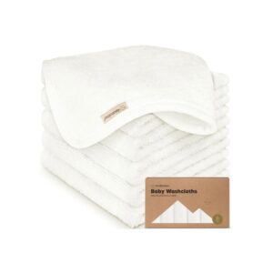 6-Pack Organic Baby Washcloths - Soft Viscose Derived from Bamboo Washcloth