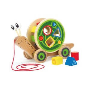 Award Winning Hape Walk-A-Long Snail Toddler Wooden Pull Toy