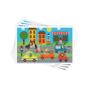 Disposable Stick-on Placemats 40 Pack for Baby & Kids