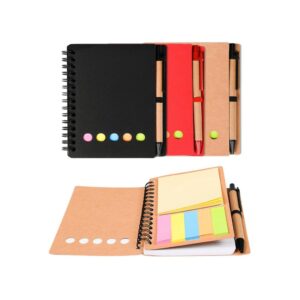 Kisdo 3 Packs Lined Spiral Notebook Kraft Paper Cover Notepad