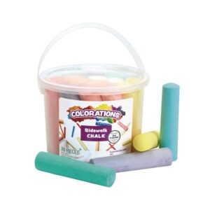 Washable Sidewalk Chalk in Storage Bucket, 20 Pieces