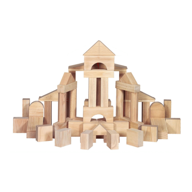 Melissa & Doug Standard Unit Solid-Wood Building Blocks With Wooden Storage Tray (60 pcs)